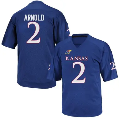Men's Game Lawrence Arnold Kansas Jayhawks Football College Jersey - Royal Blue