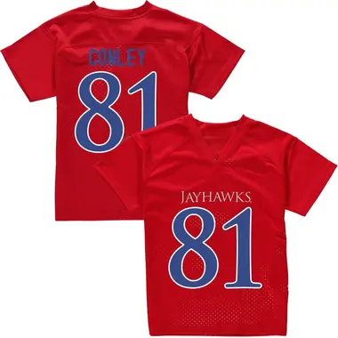 Youth Game Quinton Conley Kansas Jayhawks Football College Jersey - Red
